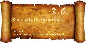 Kosztelnik Orsolya névjegykártya